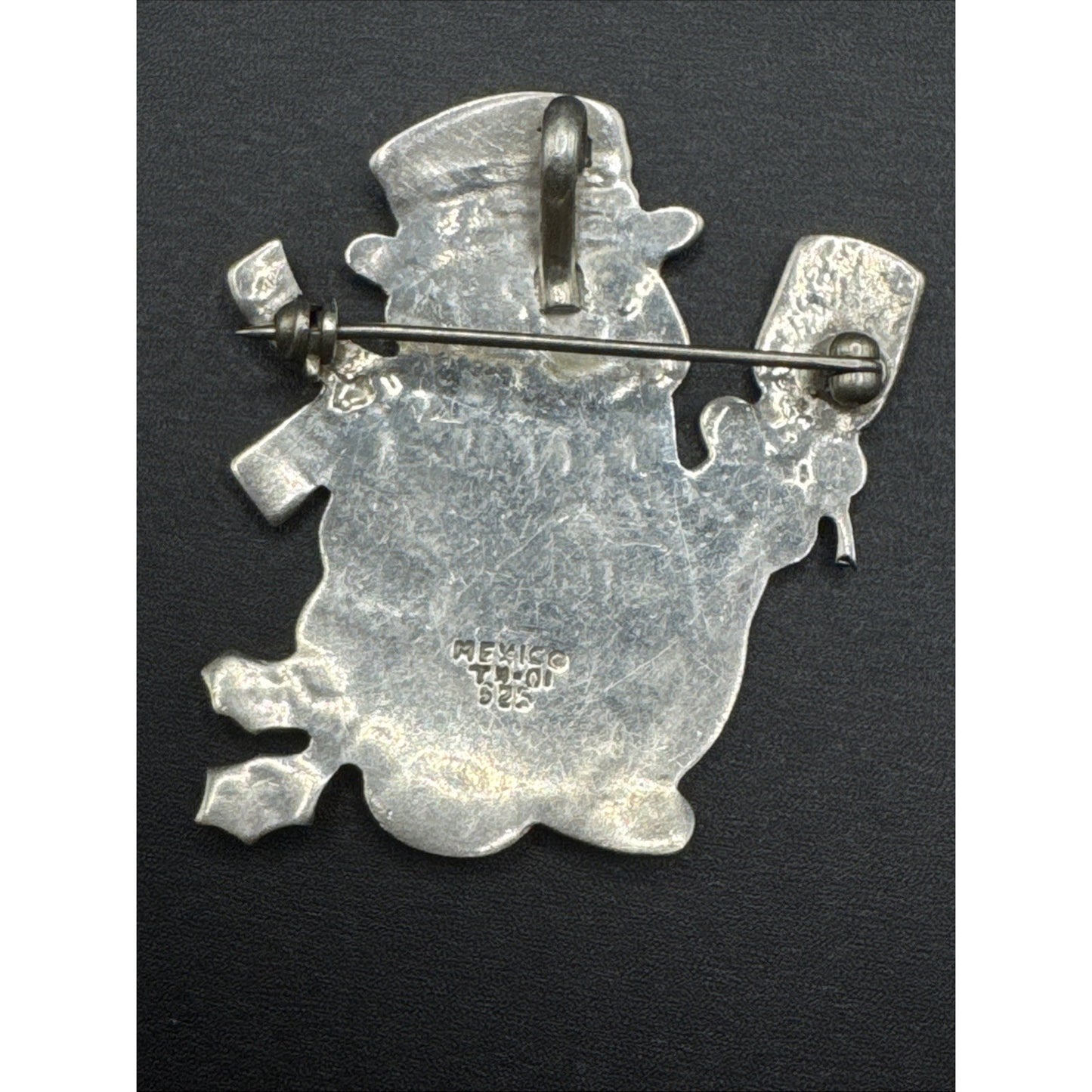 Sterling Silver Snowman Brooch Pin 15g 925 Mexico T23
