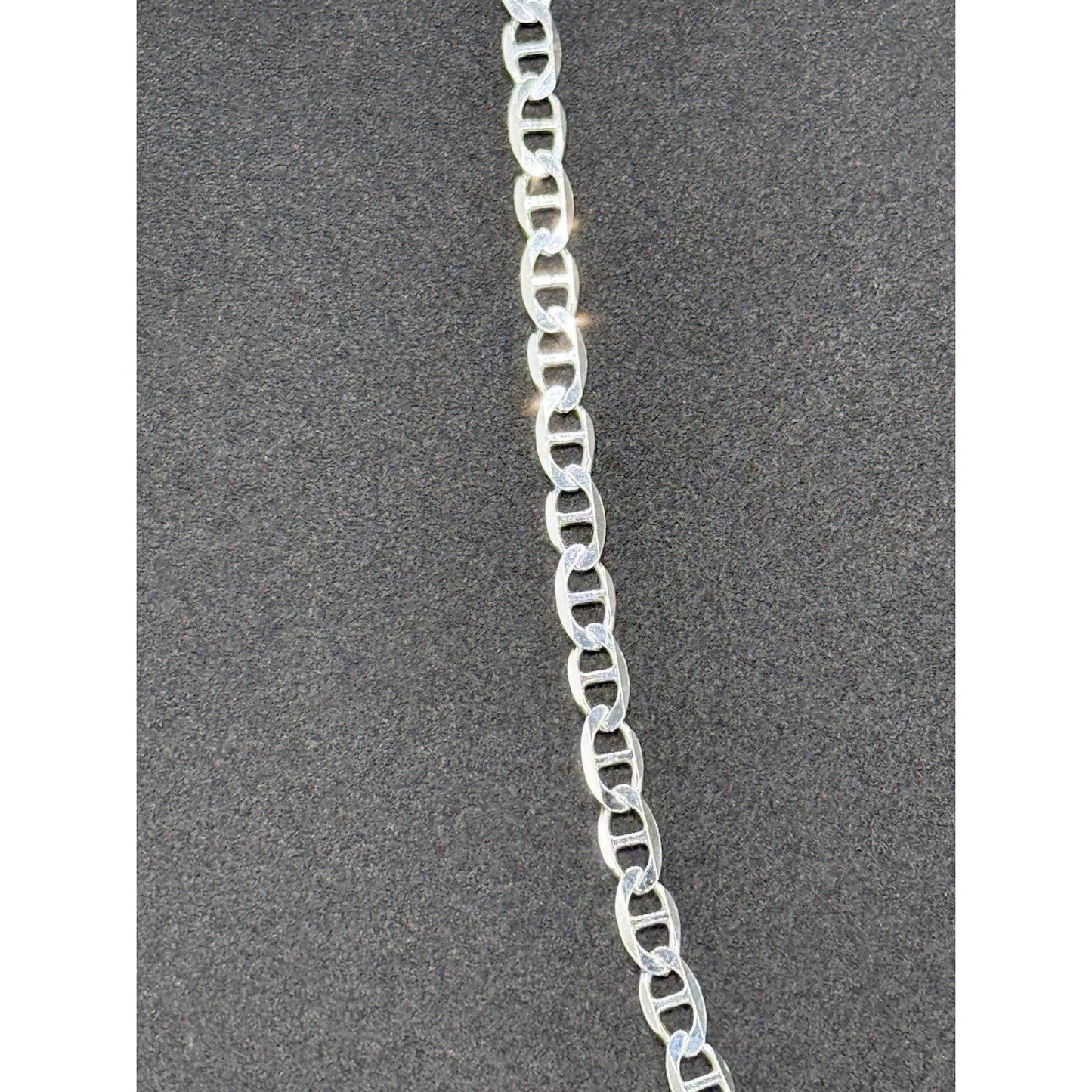 New Condition 18” Sterling Silver Flat Marina Chain Necklace 3.50MM 6 Grams