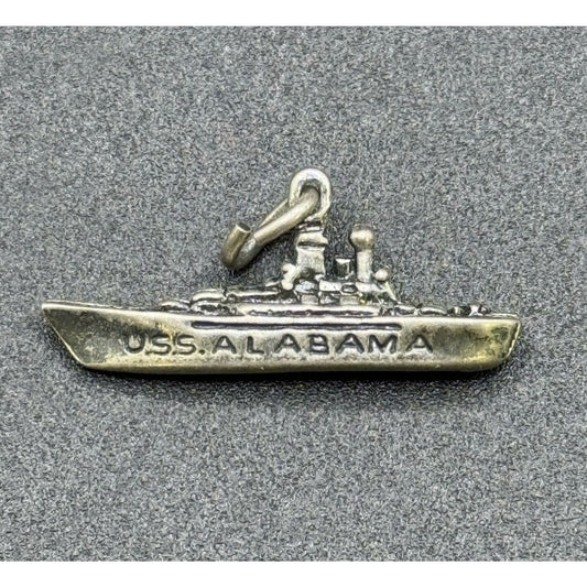 Vintage Sterling Silver U.S.S. Alabama Charm Mobile 925 P3