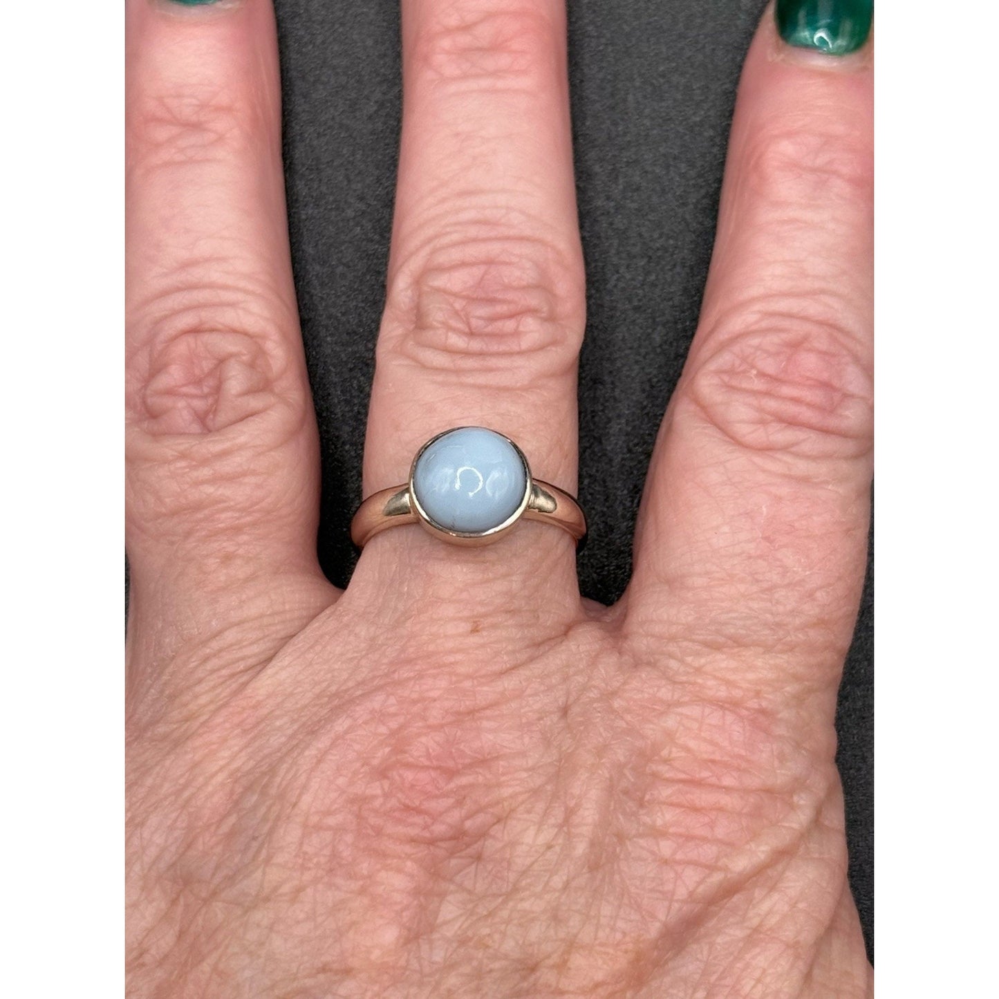 New Condition Sterling Silver Genuine Milky Aquamarine Ring Size 10.00 925 P19