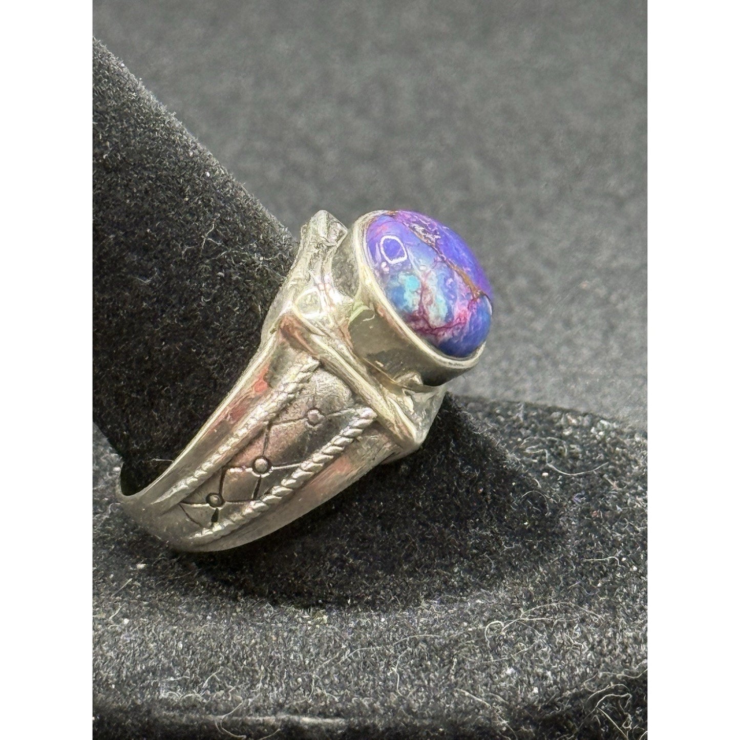 EUC Sterling Silver Purple Copper Ring Size 8.00 Q24