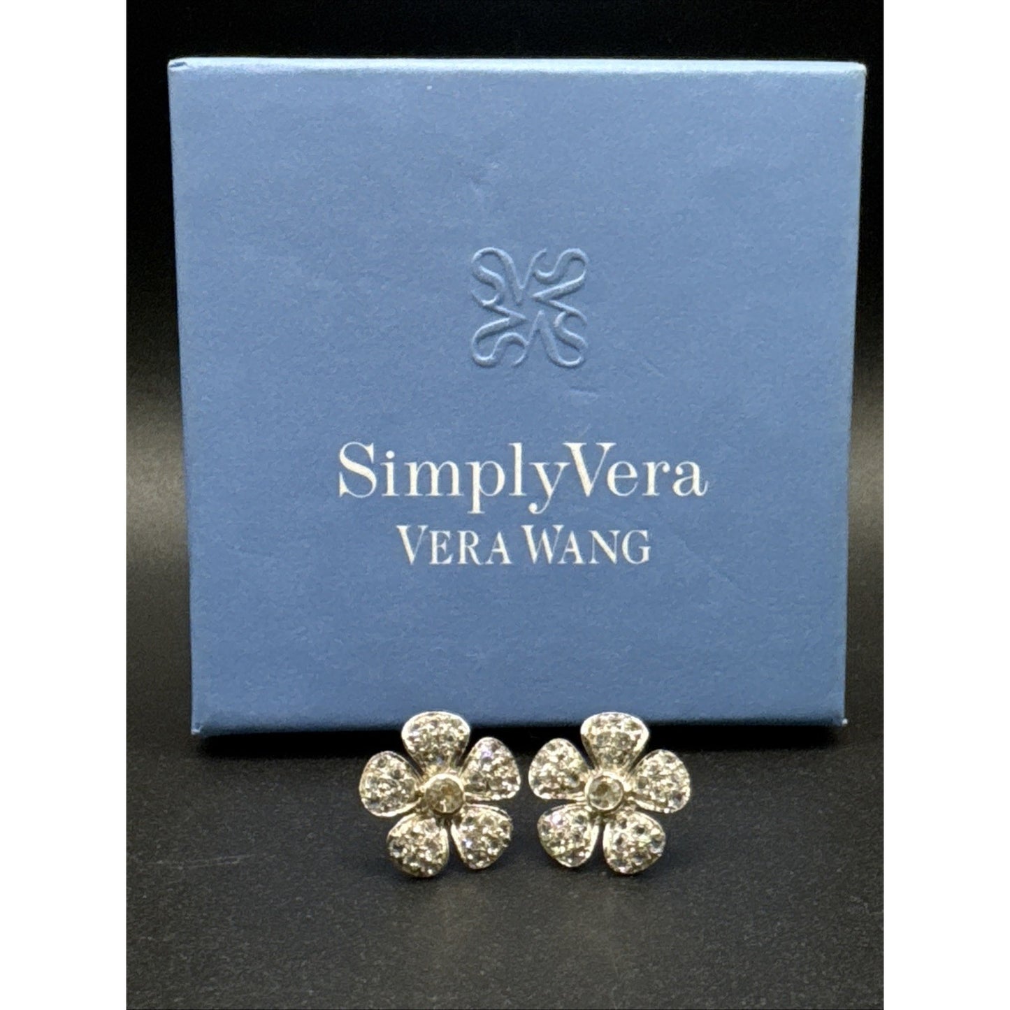 Sterling Silver Simply Vera Wang Crystal Daisy Earrings 925 R17