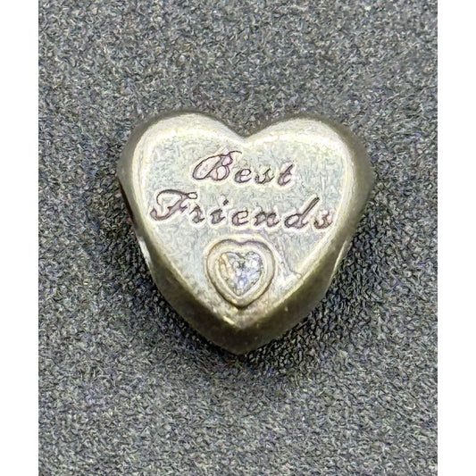 Pandora Sterling Silver Cubic Zirconia Heart “Best Friends” Charm ALE P10