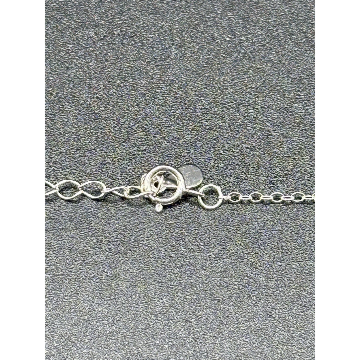 New Condition 18” Sterling Silver Moissanite Station Necklace GRA