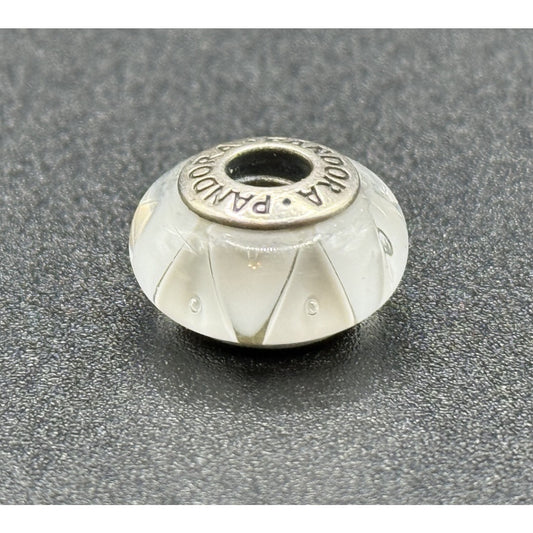 Pandora Sterling Silver White Murano Glass Charm ALE P13