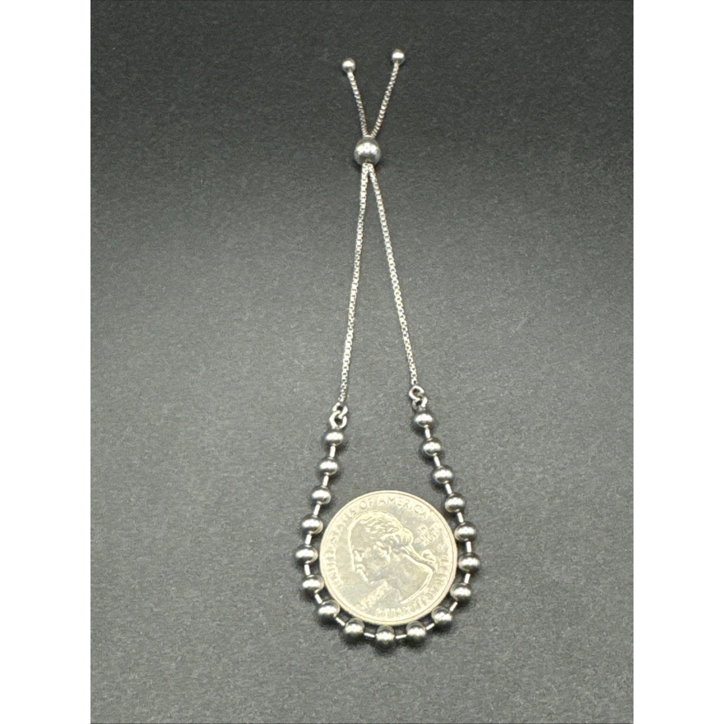 9” Sterling Silver Ball Bead Adjustable Bracelet 925 T23