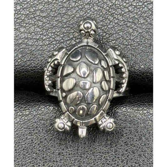 New Condition Sterling Silver Sea Turtle Ring Size 7.00