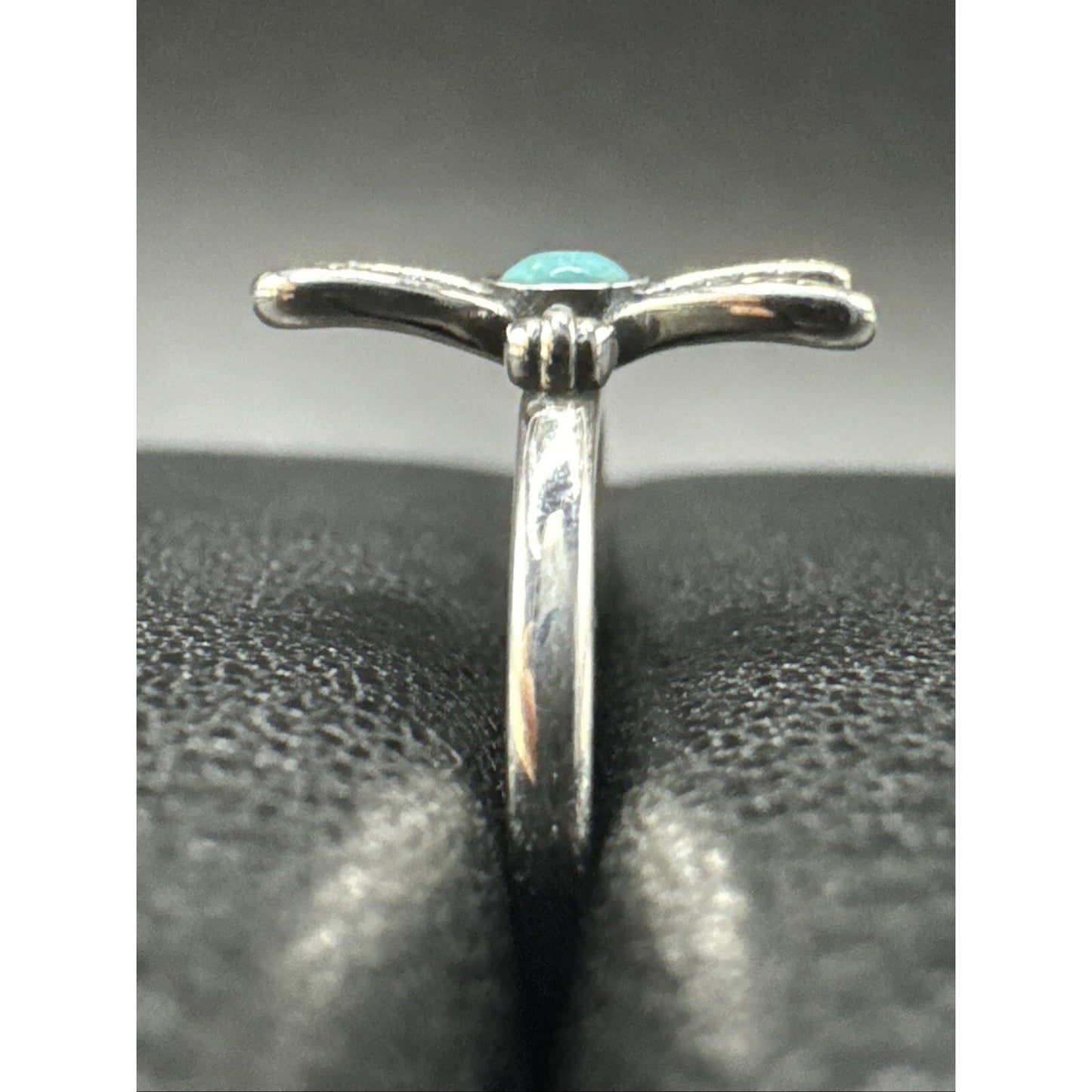 New Condition Sterling Silver Turquoise Dragonfly Ring 925 Size 7
