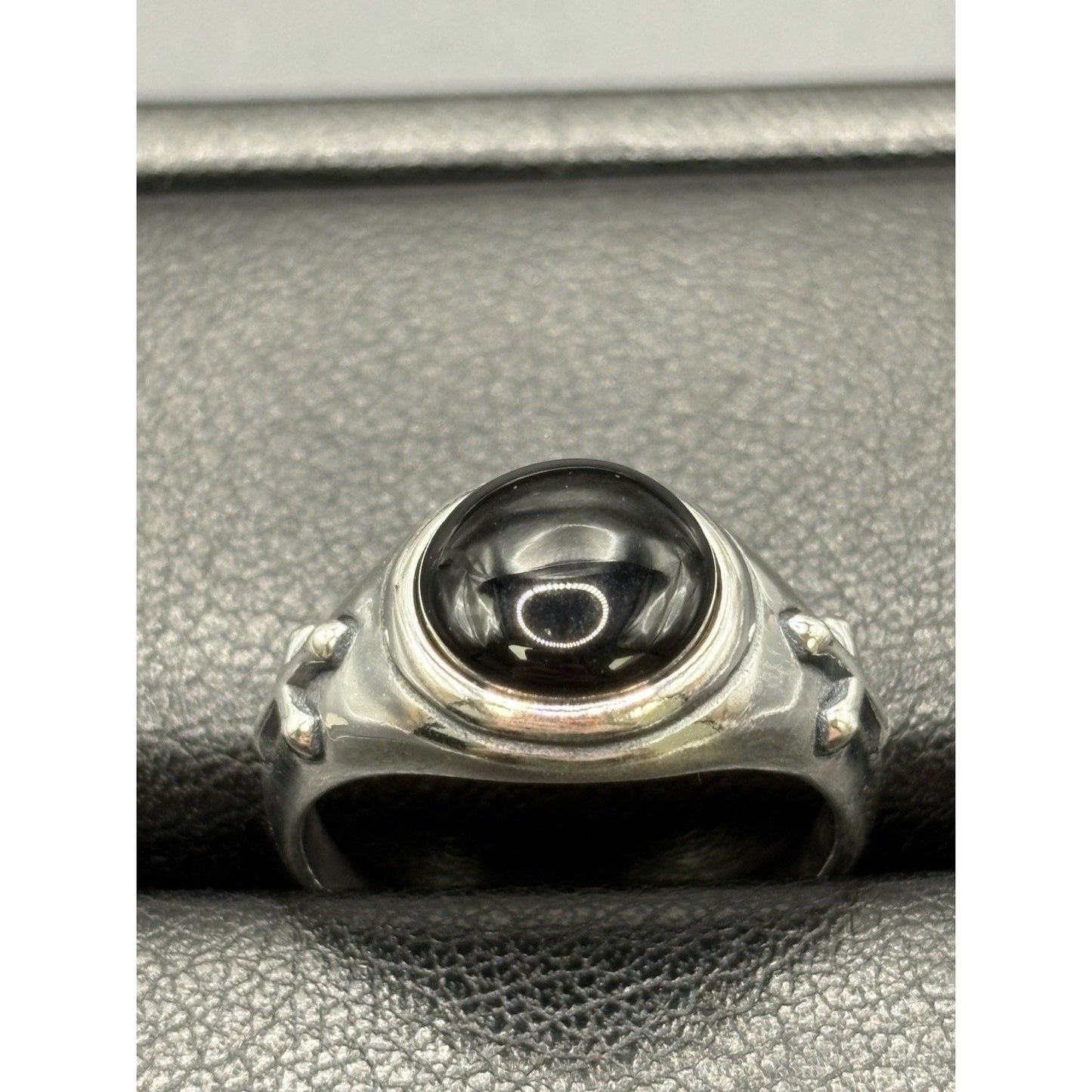 New Condition Sterling Silver Onyx Cross Ring Size 7 Free Shipping