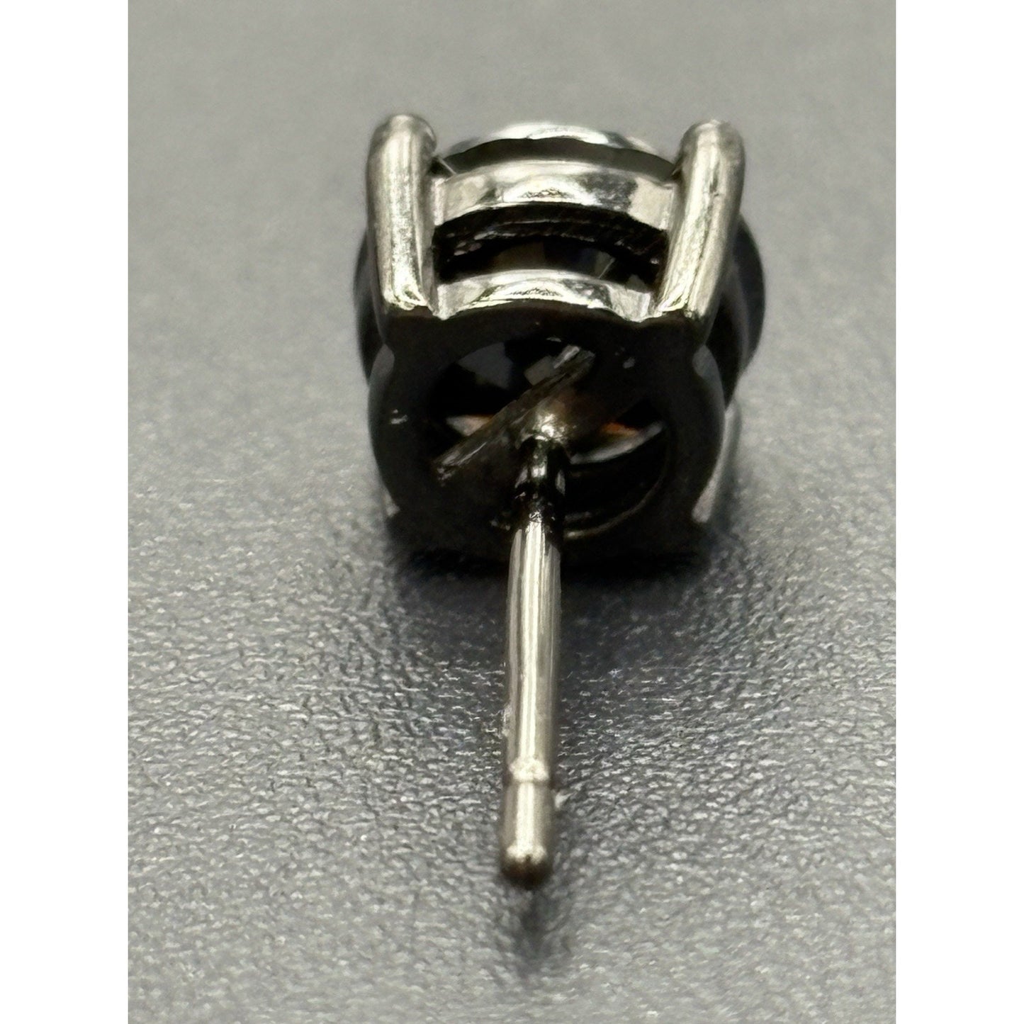 New Condition Black Moissanite Black Sterling Silver Stud Earrings GRA