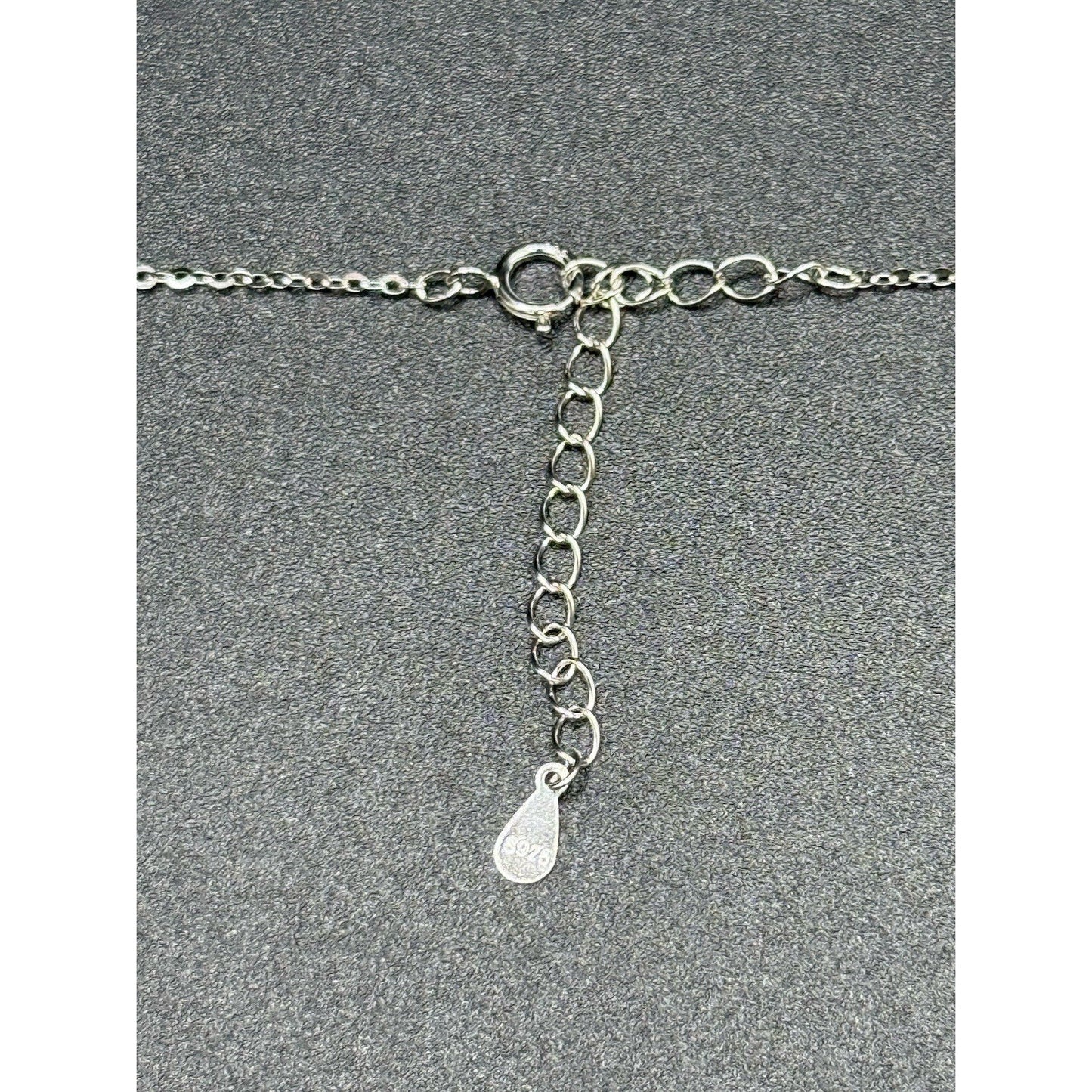 New Condition 18” Light Blue Moissanite Rabbit Sterling Silver Pendant Necklace