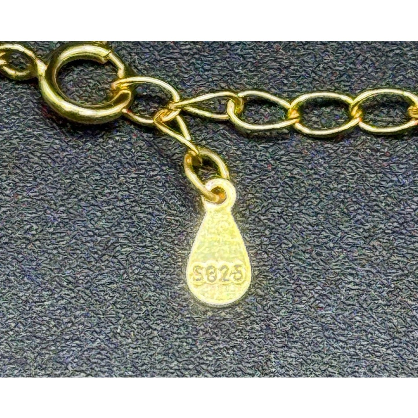 New Condition 18” Gold Sterling Silver Moissanite Clover Pendant Necklace GRA