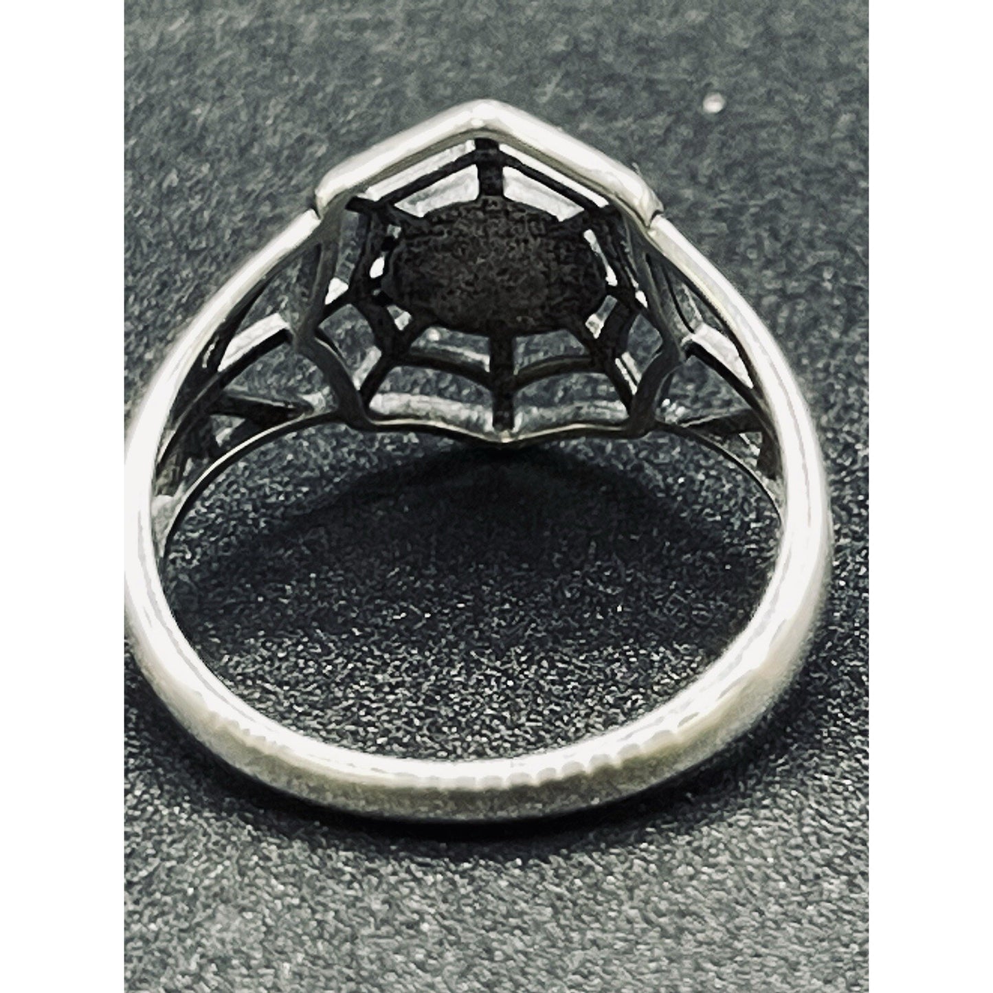 New Condition Sterling Silver Genuine Turquoise Spiderweb Ring Size 7.00