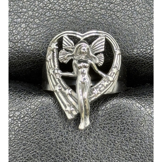 New Condition Sterling Silver Fairy Ring Size 7.00 925