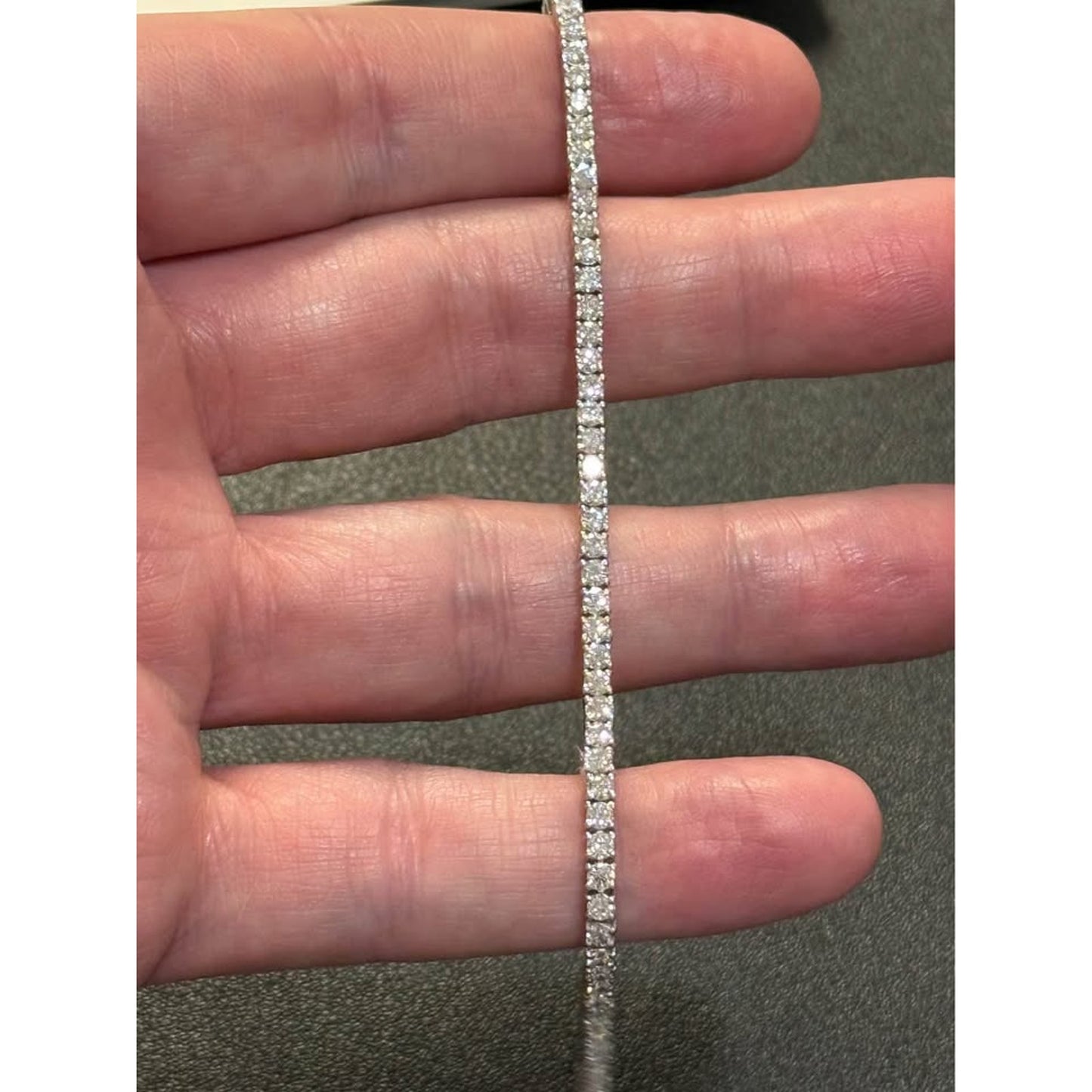 7.25” Sterling Silver 4.00 Carat Total Weight Lab Grown Diamond Tennis Bracelet