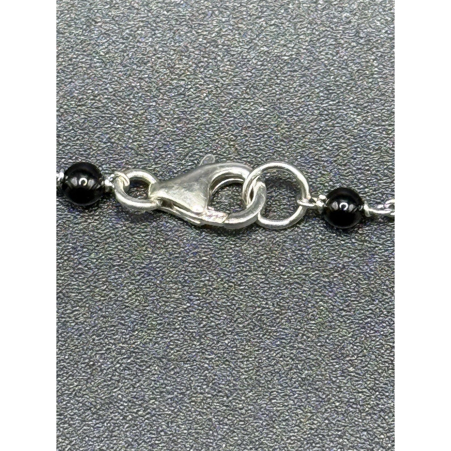 New Condition 18” Sterling Silver Bead Rosary Necklace 925