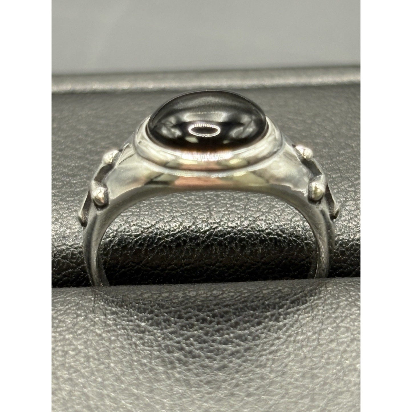 New Condition Sterling Silver Onyx Cross Ring Size 7 Free Shipping