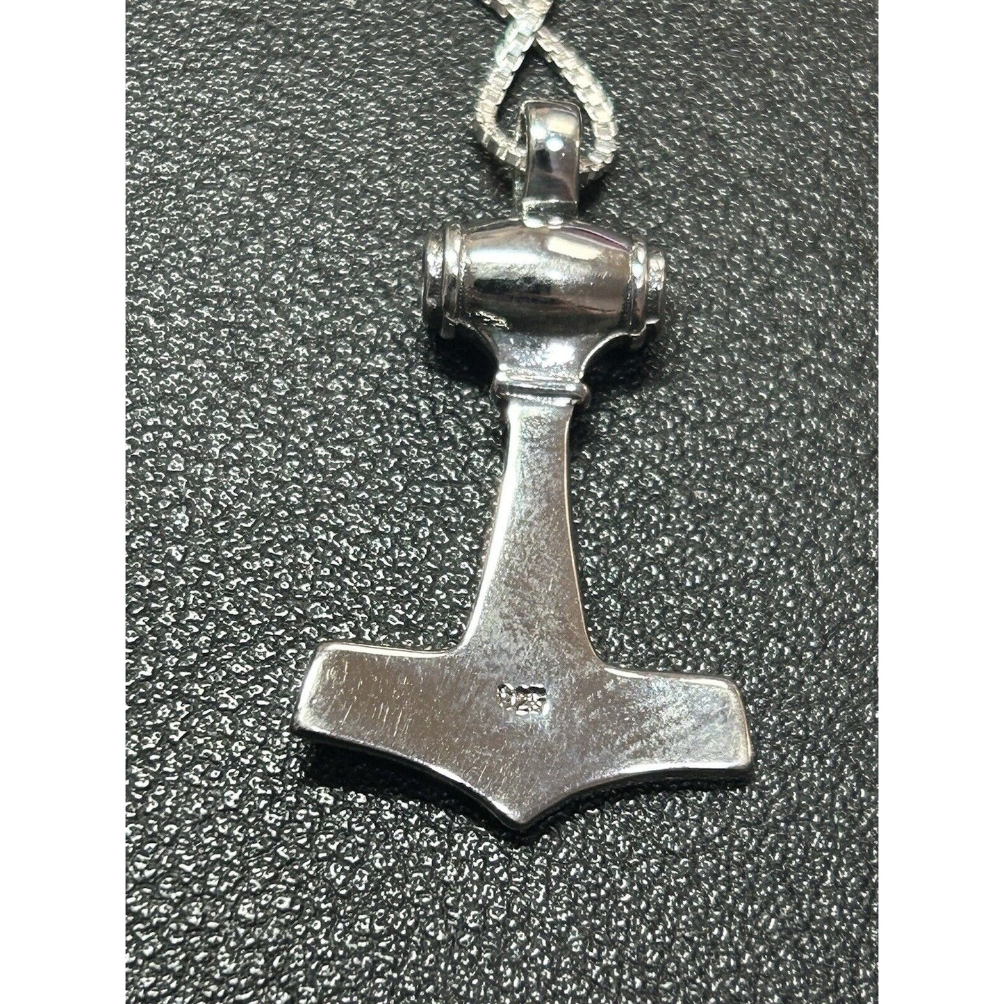 New Condition 20” Sterling Silver Hammer And Skull Pendant Necklace Gents