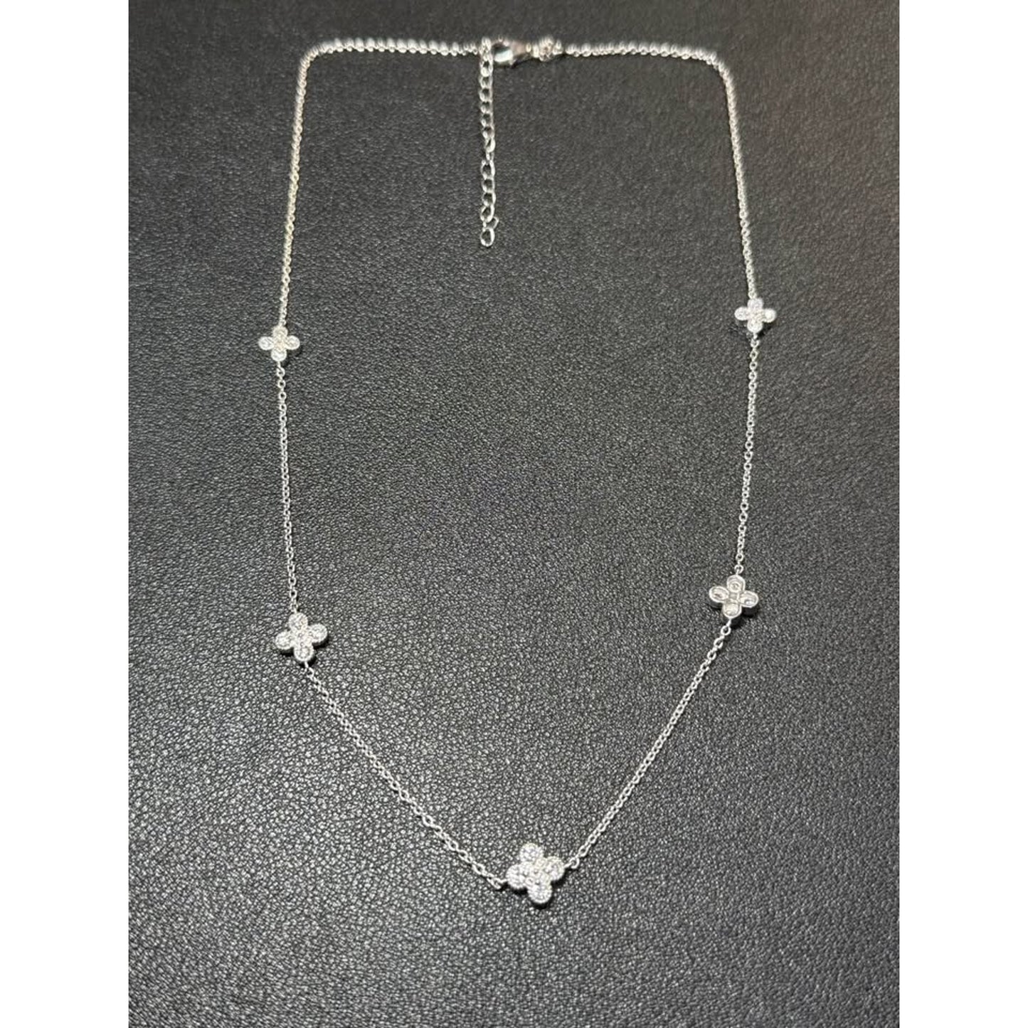 18” Sterling Silver & 1.00 Total Weight Lab Grown Diamonds Station Necklace Holiday Stocking Stuffer