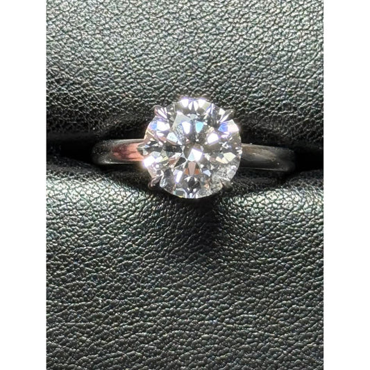 Brand New 14k White Gold 3.02 Round Brilliant Cut Lab Grown Diamond E Color VVS2 Clarity IGI
