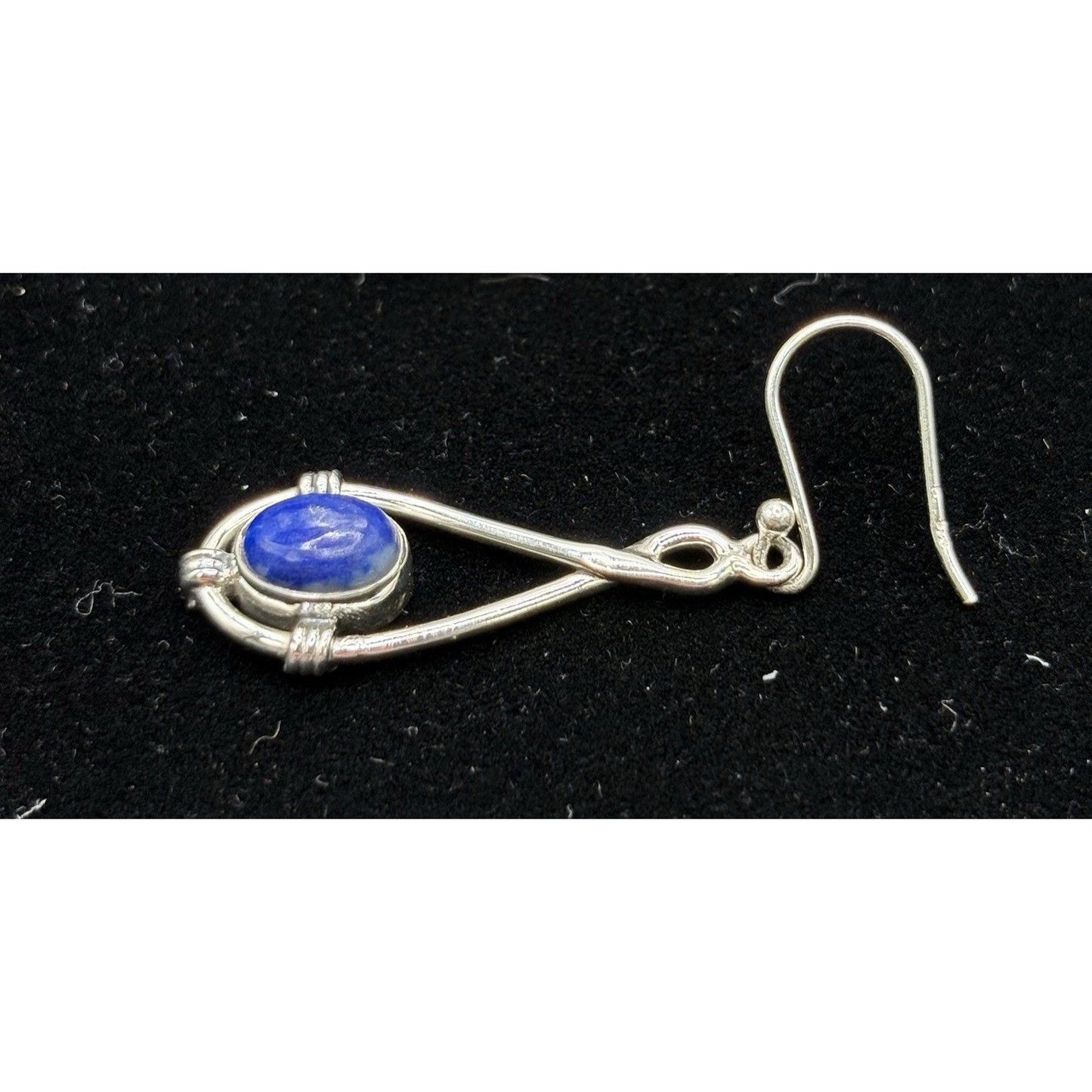 New Condition Sterling Silver Lapis Lazuli Dangle Earrings