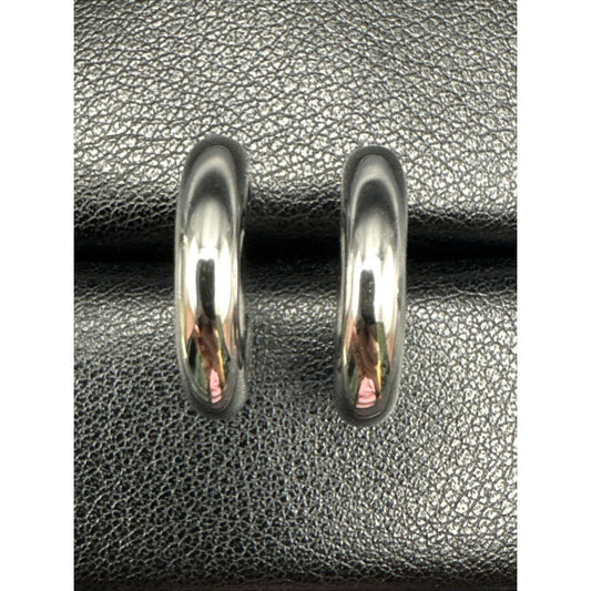 20mm New Condition Sterling Silver Tube Hoop Earrings 925