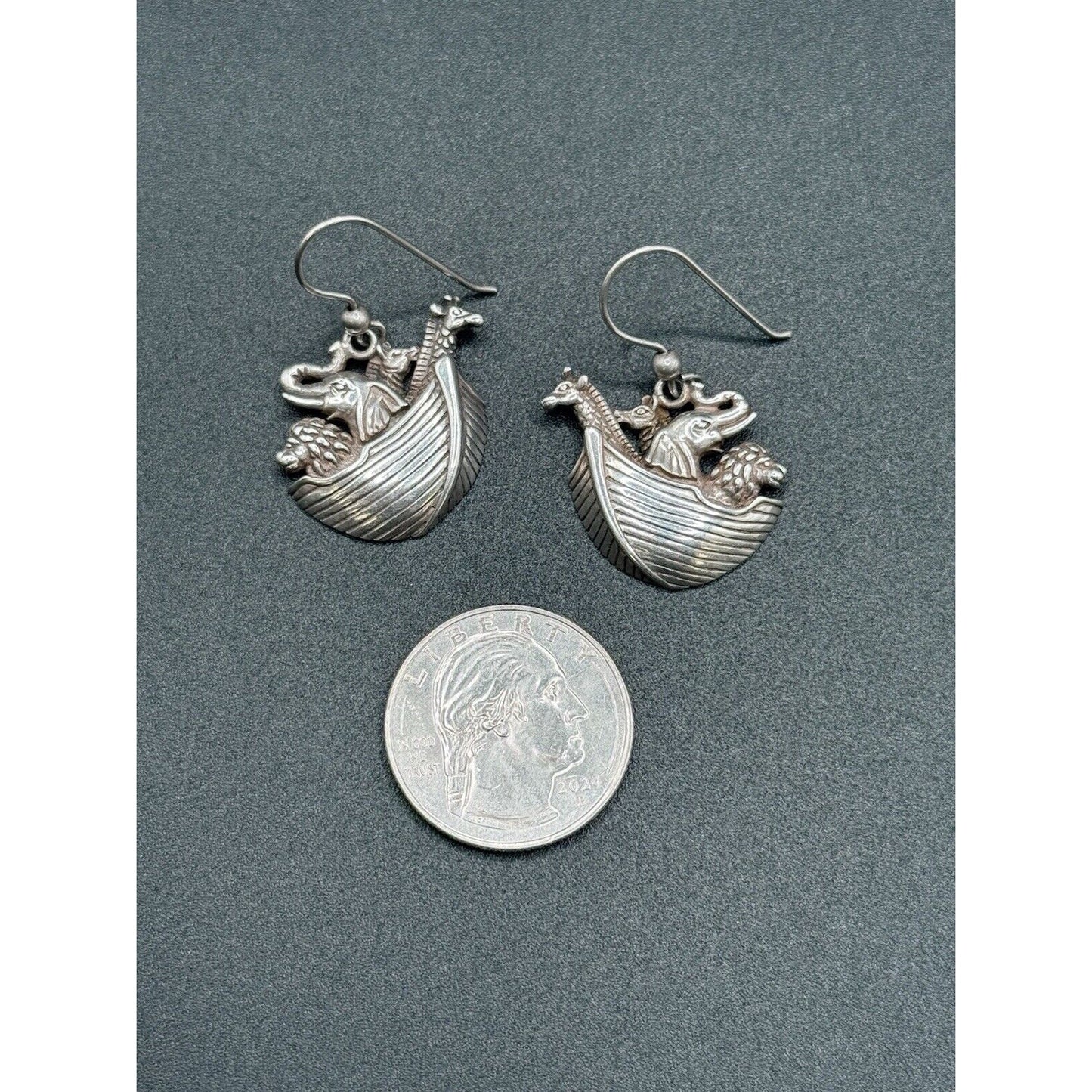Kabana Sterling Silver Noah’s Ark Dangle Earrings 925 M15