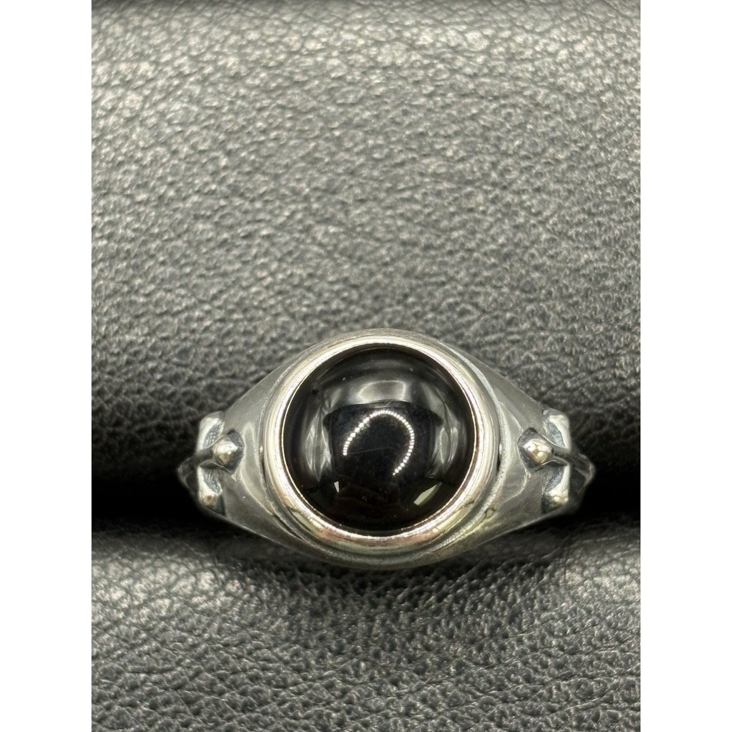 New Condition Sterling Silver Onyx Cross Ring Size 7 Free Shipping