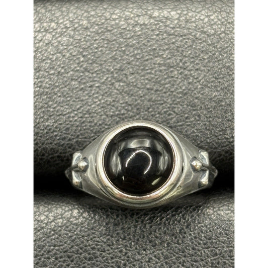 New Condition Sterling Silver Onyx Cross Ring Size 7 Free Shipping