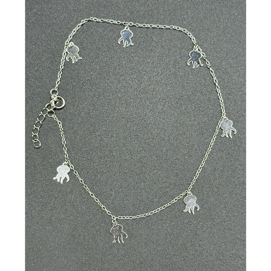 9-10” New Condition Sterling Silver Octopus Anklet 925