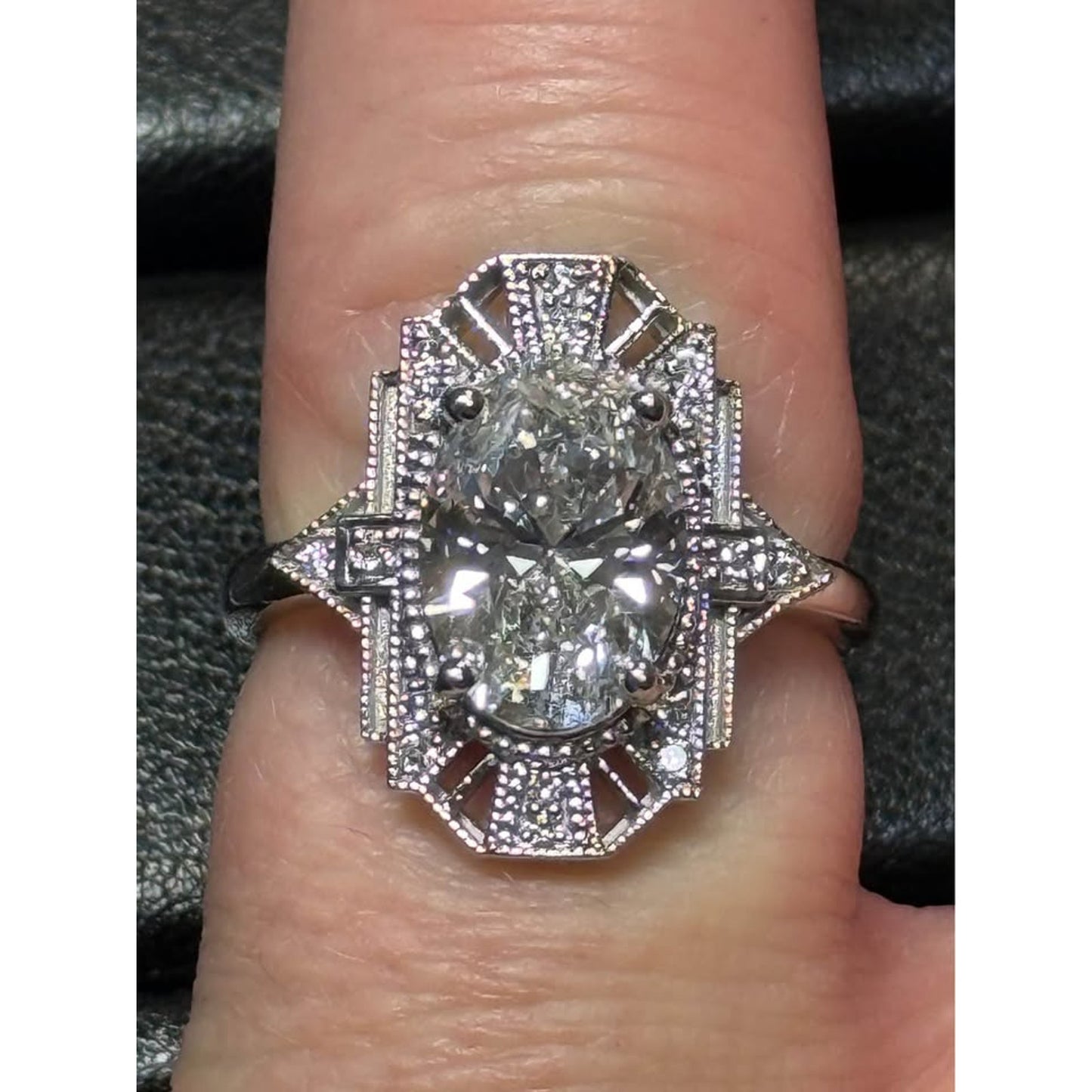 Brand New 14k White Gold 3.08 Carat Oval Brilliant Lab Grown Diamond F Color VS1 Clarity IGI