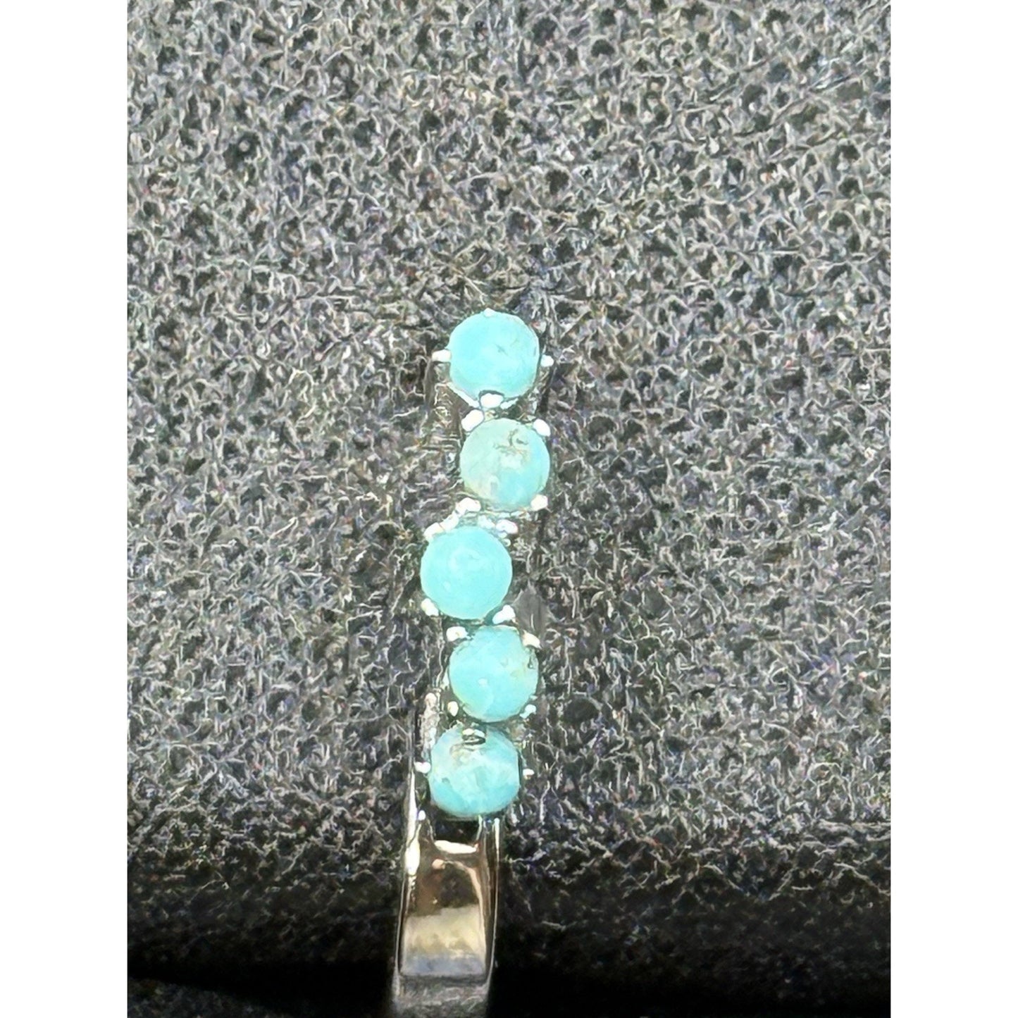 New Condition Sterling Silver Genuine Turquoise Dainty Hoops 925