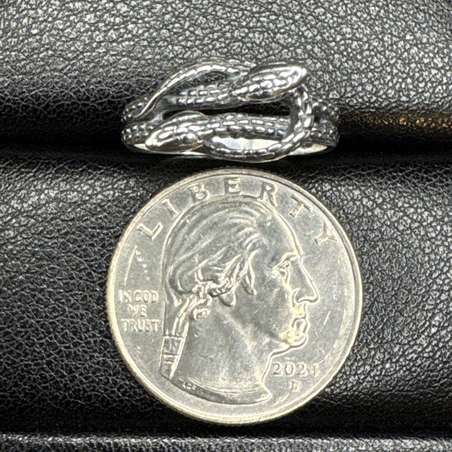 New Condition Sterling Silver Double Snake Ring 925 Size 7