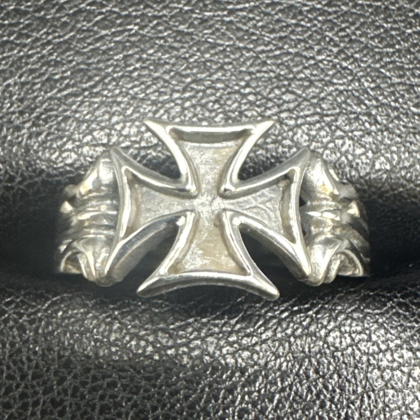 New Condition Sterling Silver Iron Cross Ring 925 Size 7