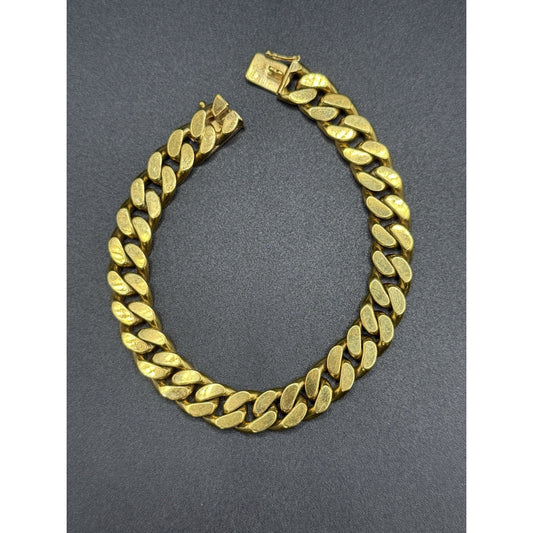 8.50” Gents Gold Tone Curb Bracelet Germany P3