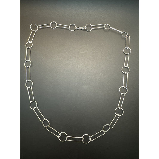 24” New Condition Sterling Silver Open Circle Chain Necklace 8g 925 U5