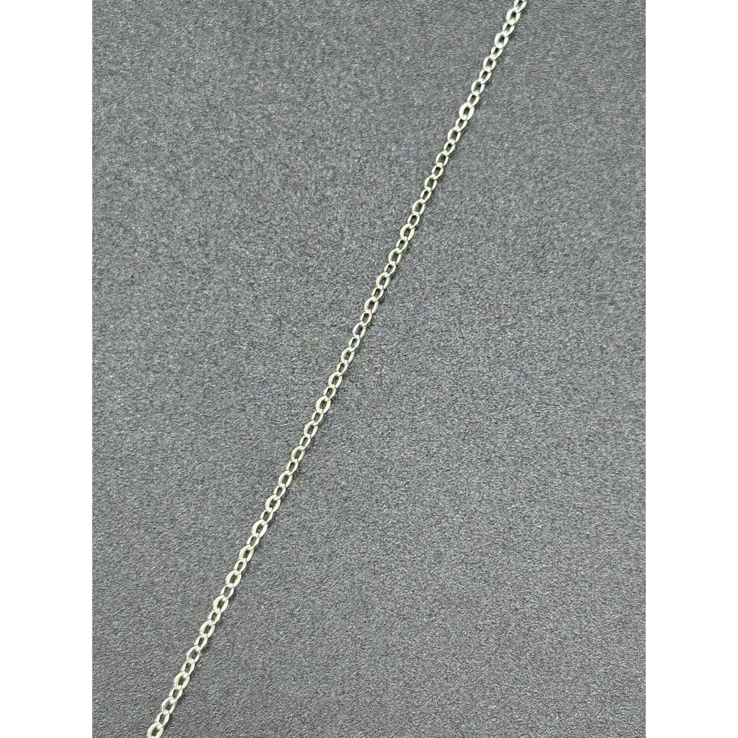 New Condition 18” Sterling Silver Light Blue Moissanite Pendant Necklace