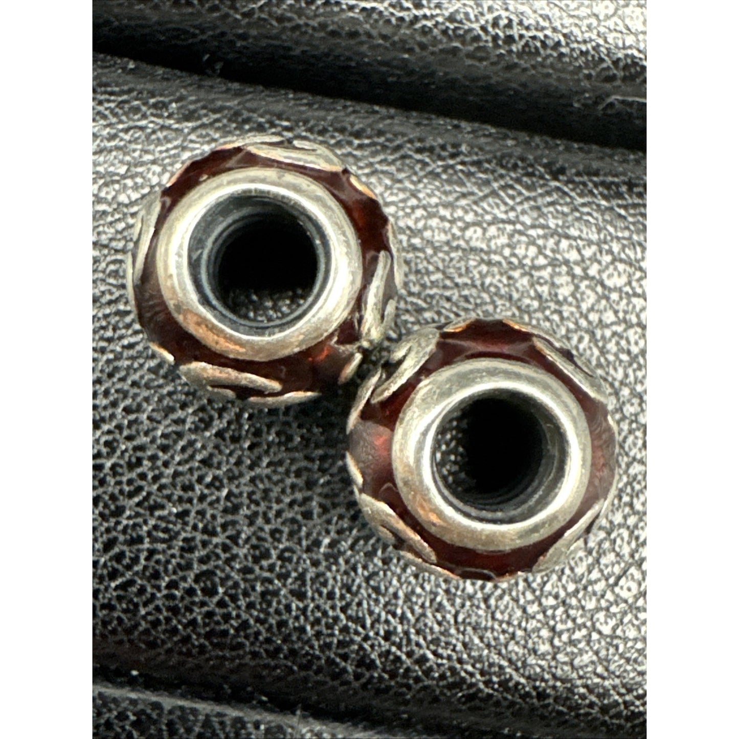 Authentic Pandora Lot Of 2 Red Zen Enamel Charms 925 ALE U13