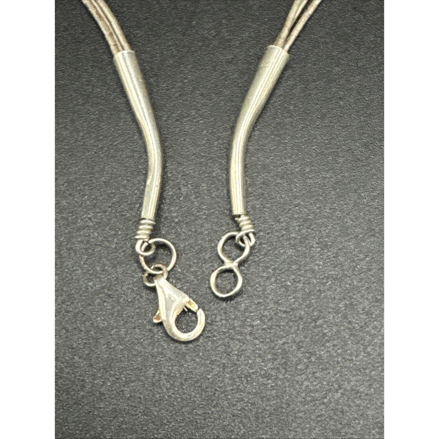 20” Sterling Silver Navajo 3 Strand Turquoise Tube Necklace 925 R06