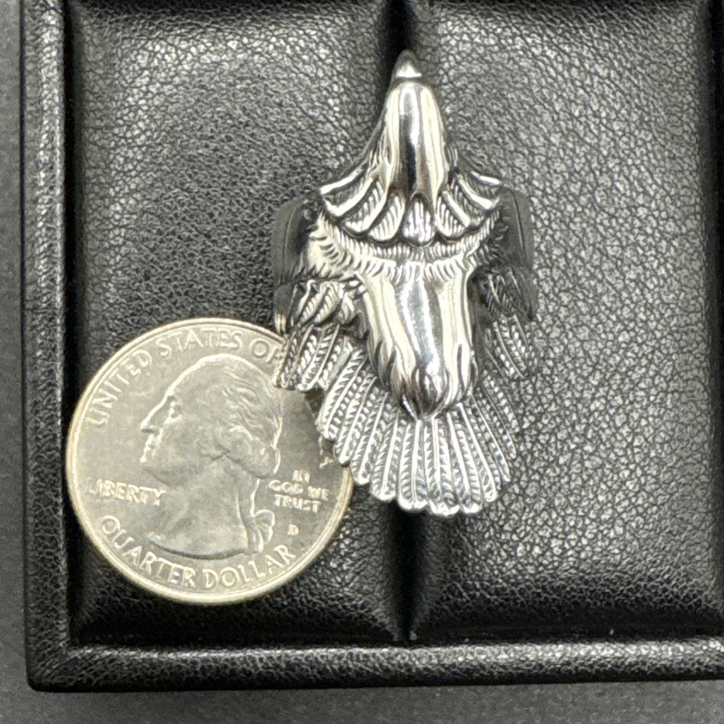 New Condition Sterling Silver Flying Eagle Ring 925 Size 7