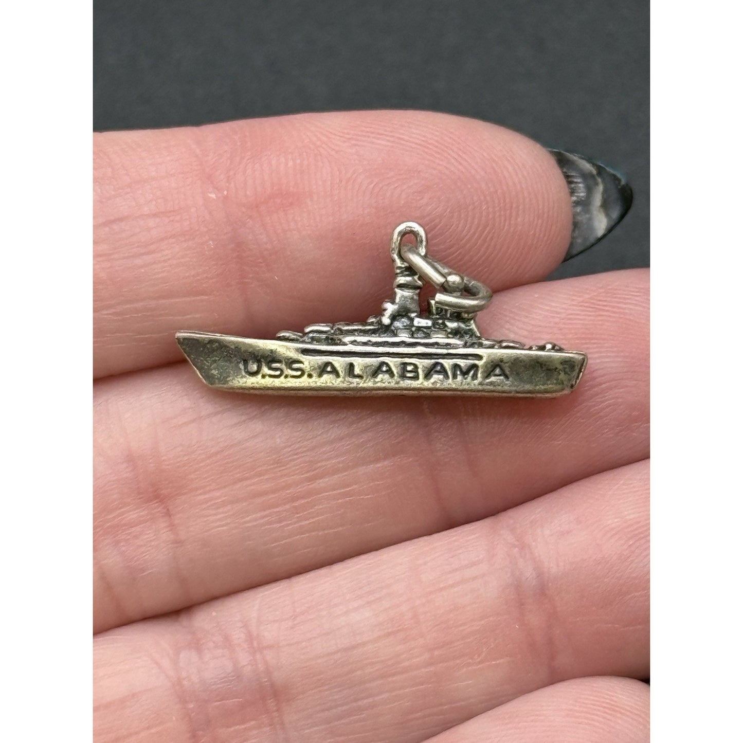 Vintage Sterling Silver U.S.S. Alabama Charm Mobile 925 P3