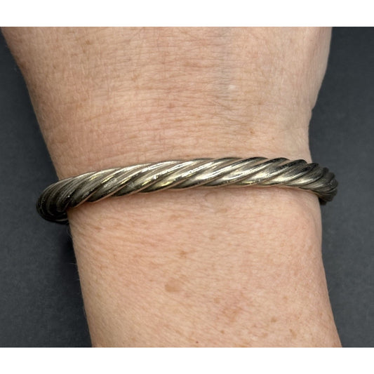 7.25” Sterling Silver Twist Style Bangle Bracelet 18 Grams 925 Q7