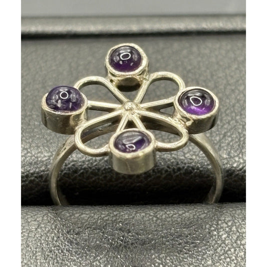 New Condition Sterling Silver Genuine Amethyst Ring size 7