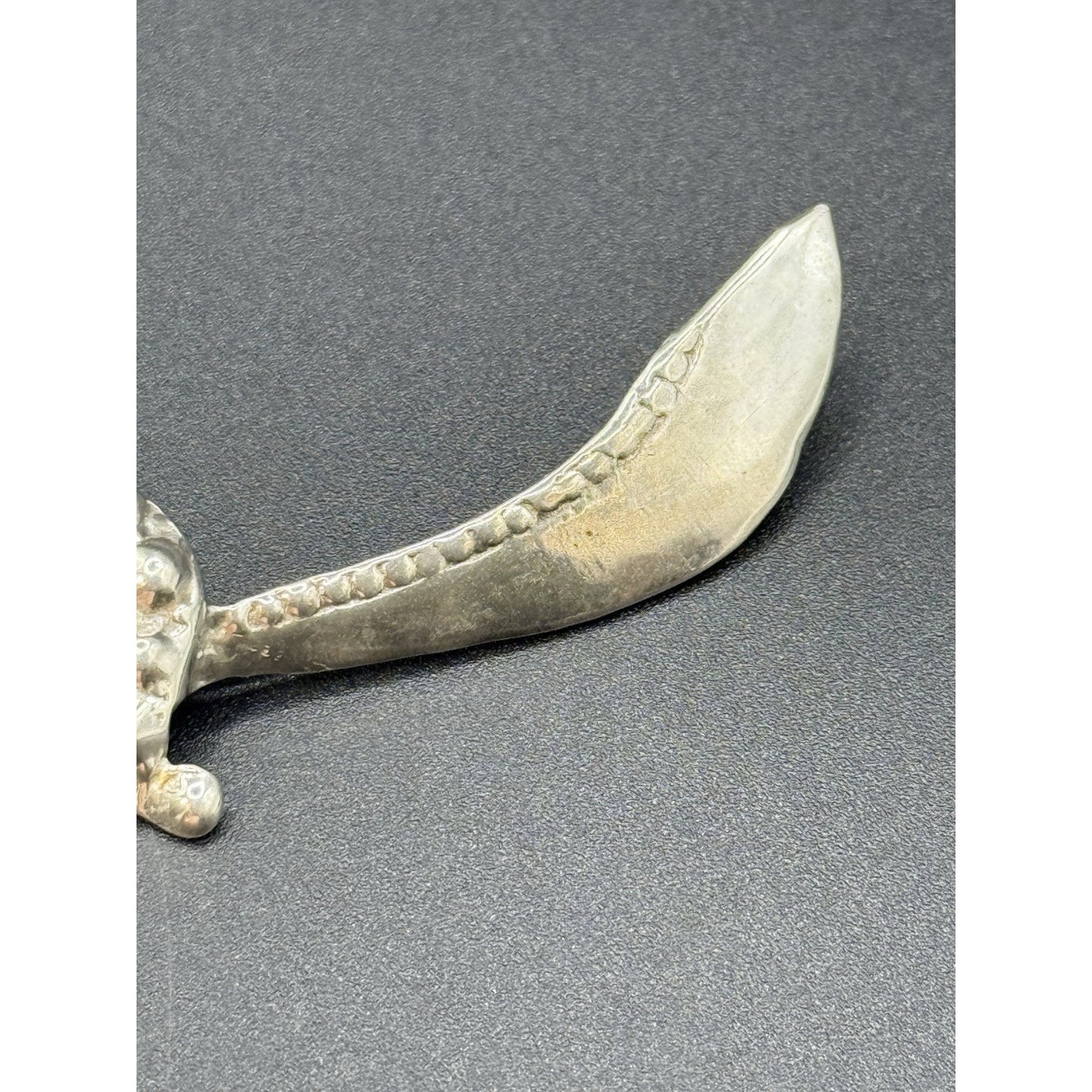 Vintage Sterling Silver Scimitar Brooch Pin 10 Grams P6