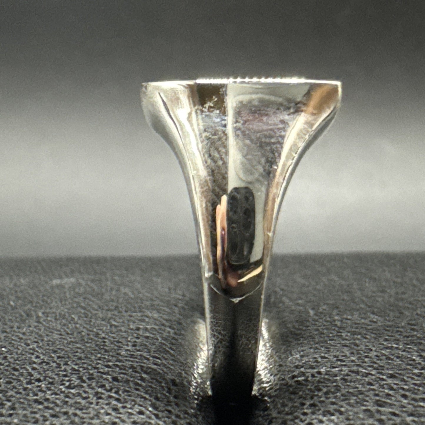 New Condition Sterling Silver Onyx Horseshoe Luck Ring 925 Size 9