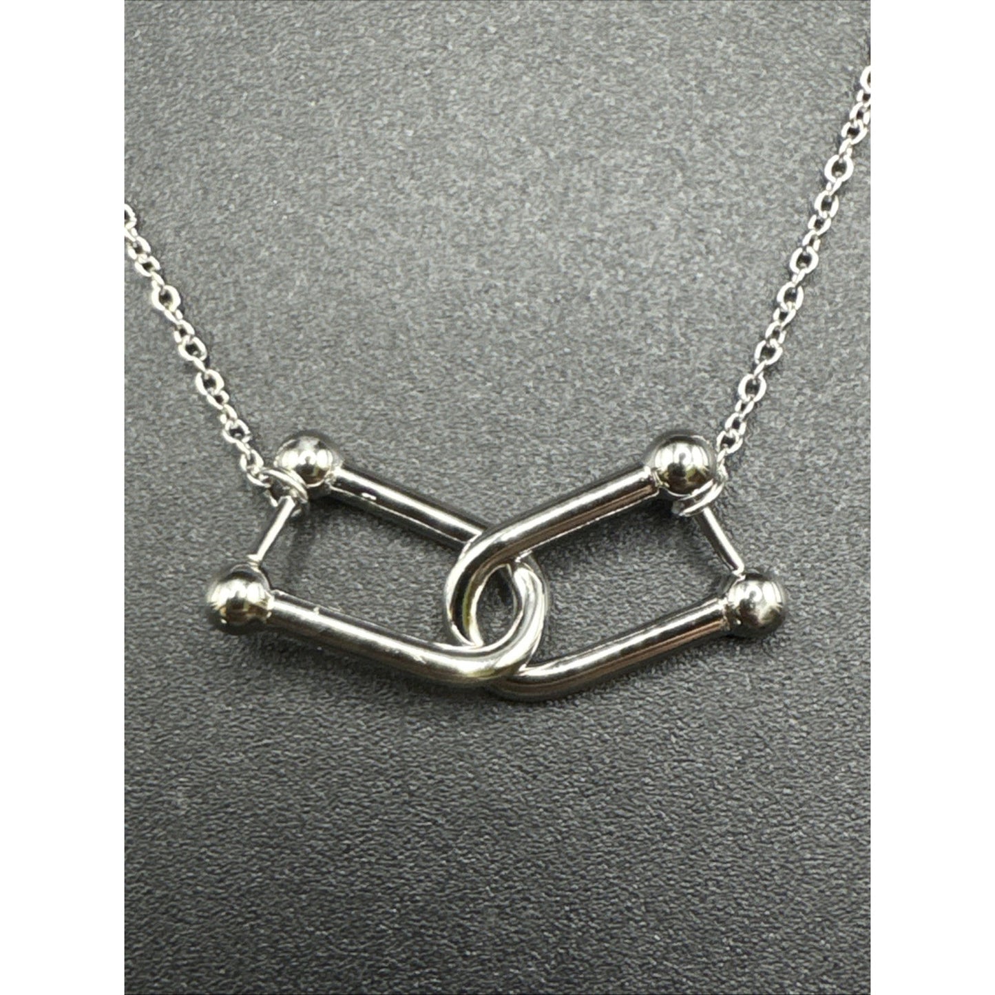 18” New Condition Sterling Silver Horse Stirrup Necklace 925