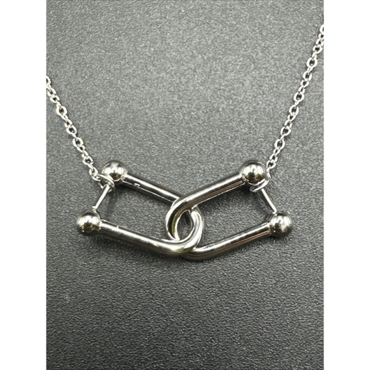 18” New Condition Sterling Silver Horse Stirrup Necklace 925