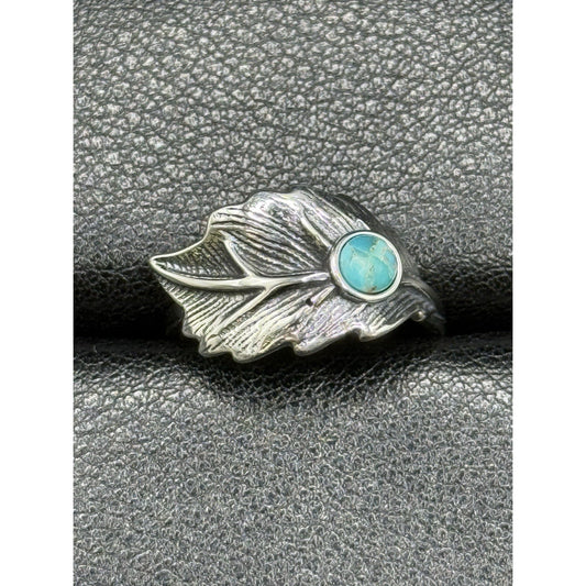 New Condition Sterling Silver Genuine Turquoise Ring Size 7.00