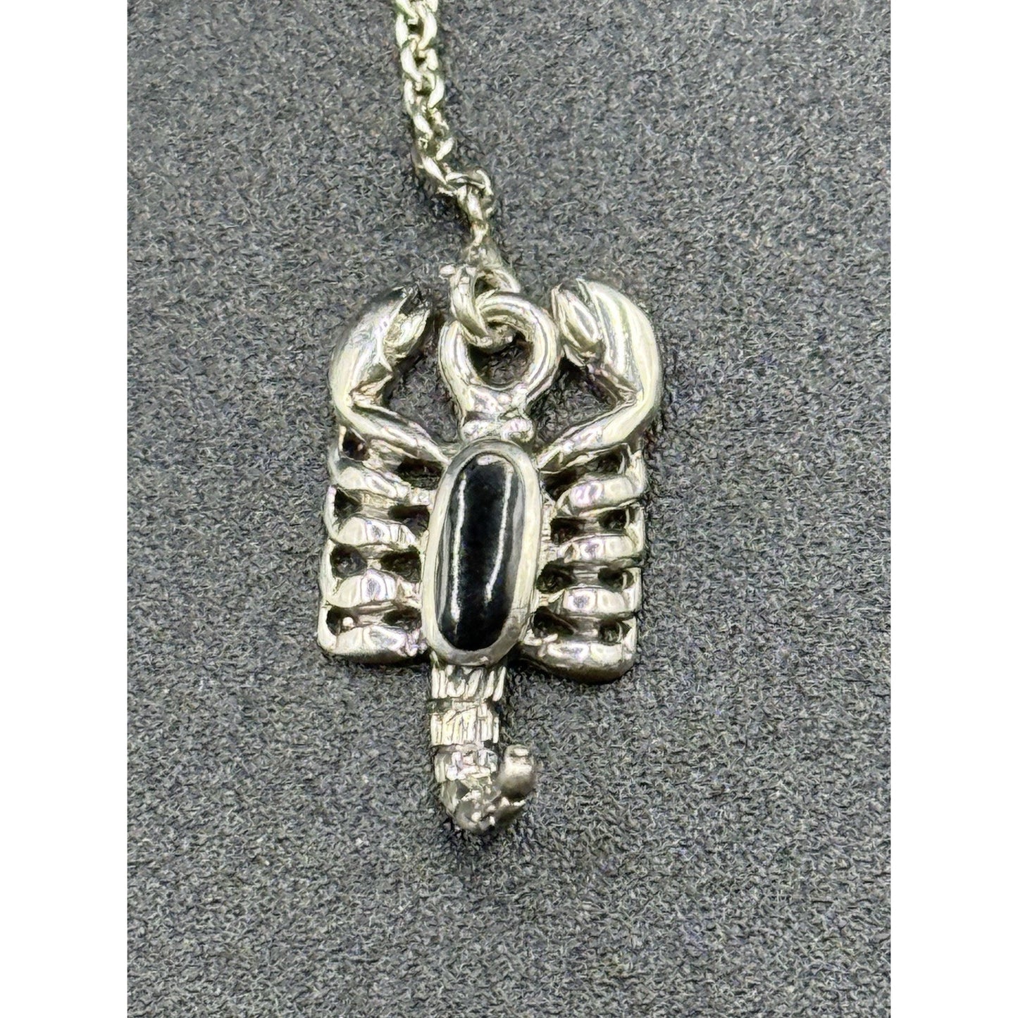 New Condition Sterling Silver Genuine Onyx Scorpion Dangle Earrings