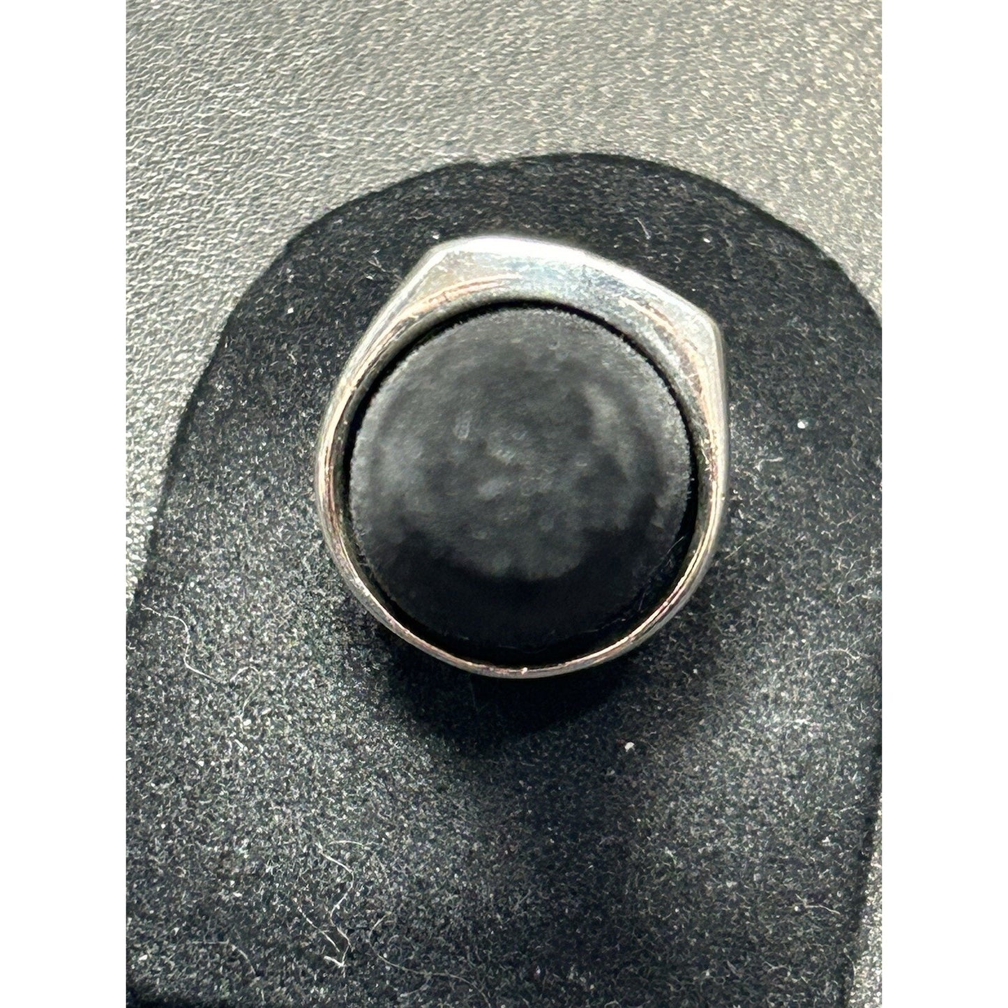 New Condition Sterling Silver Onyx Jasper Ring Size 6.50